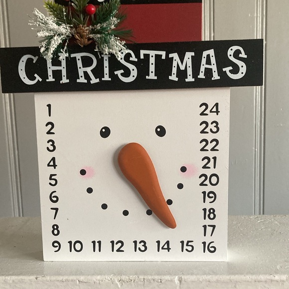 NWT- Wooden Snowman ⛄️ 24 Days To Christmas Countdown Decoration - Picture 7 of 16